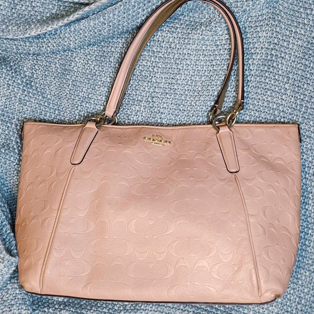 Coach Blush Embossed Leather Tote